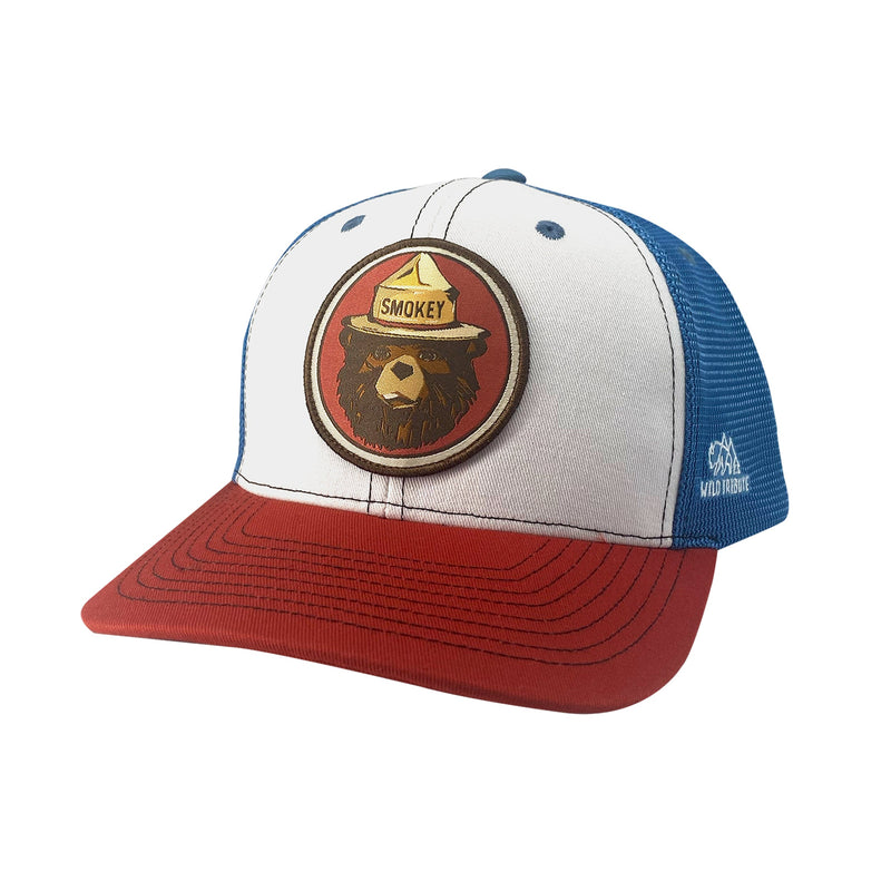 Smokey Vintage Bear Hat - Rust/Sky Blue