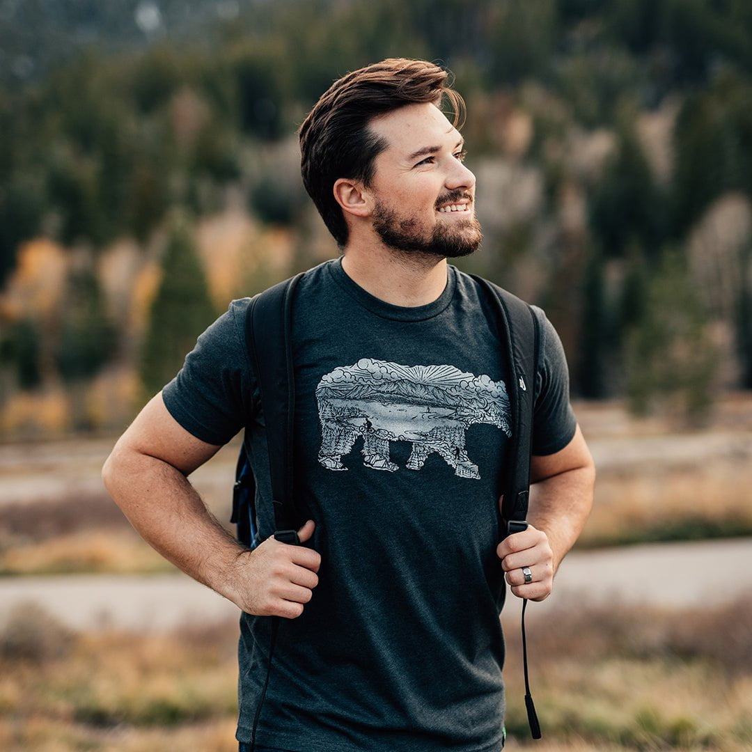 Charcoal Grizzly Lake Graphic Tee | Wild Tribute