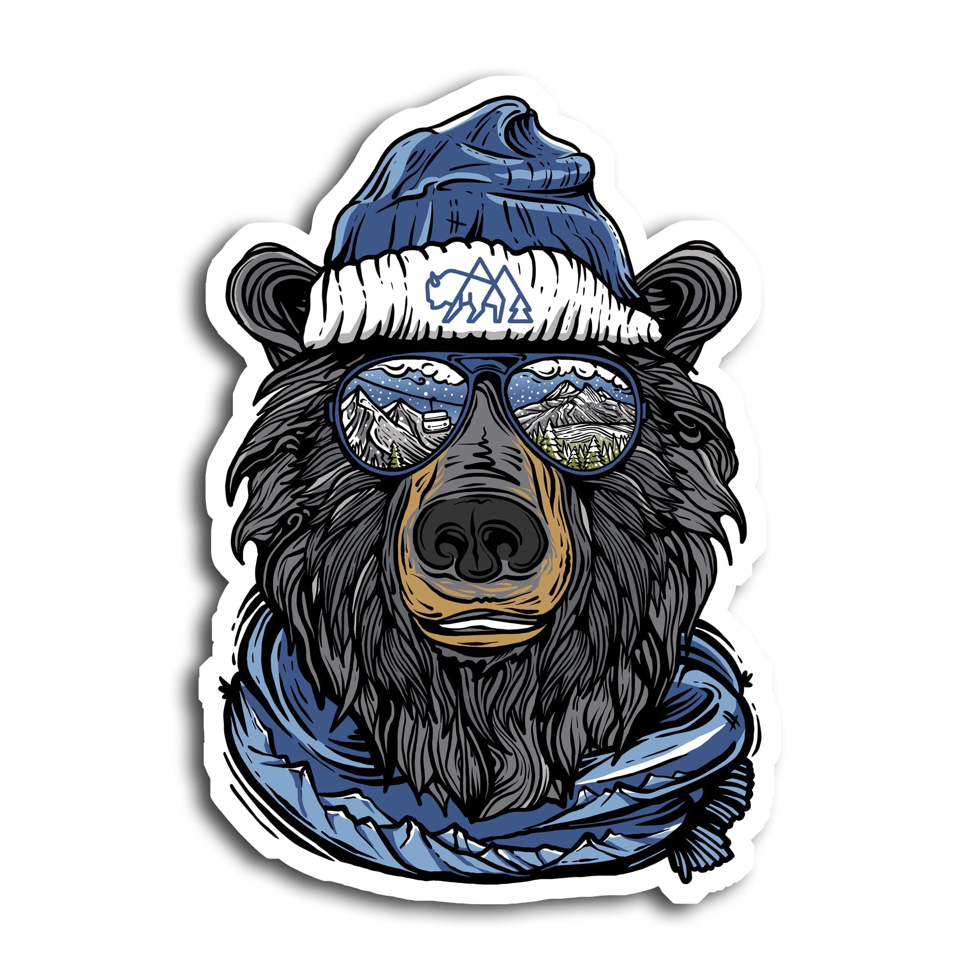 Miami Vice Winter Bear Sticker