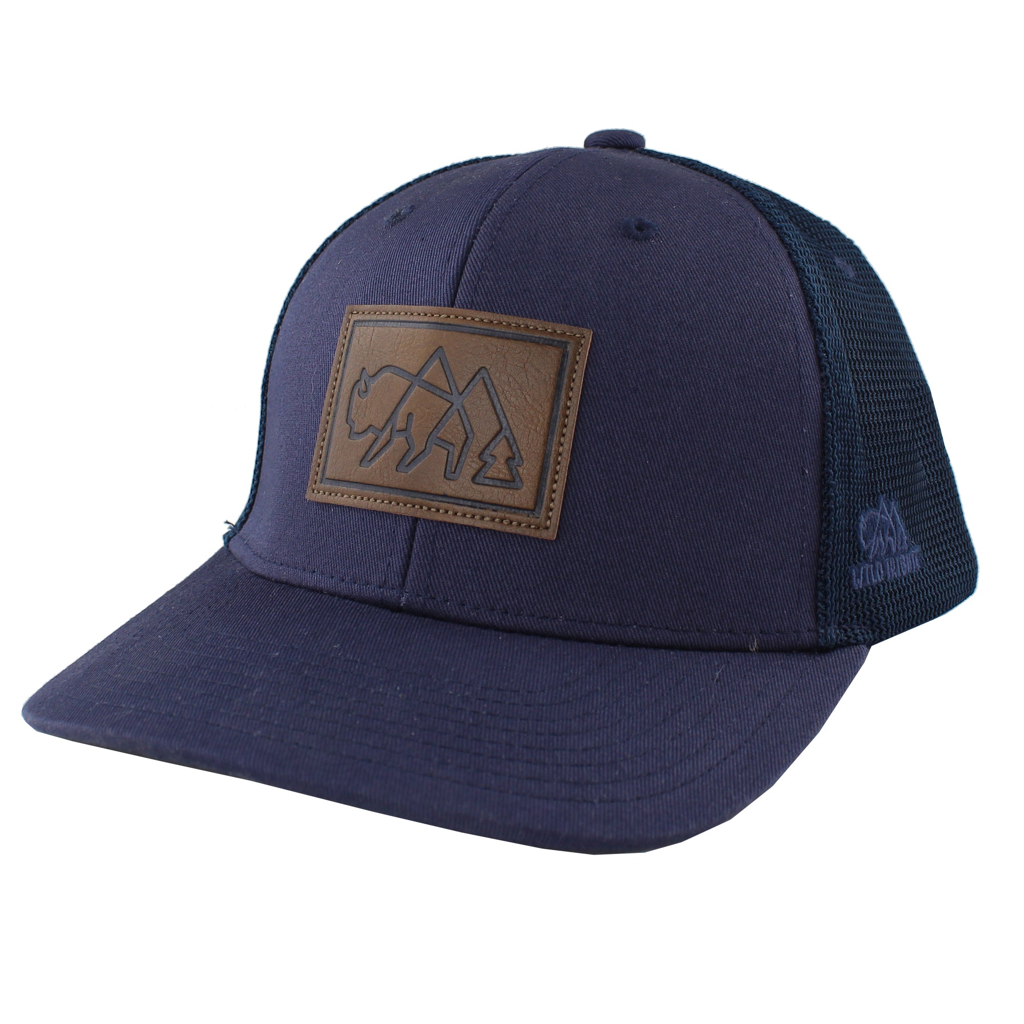 Wild Tribute Leather Patch Navy Hat