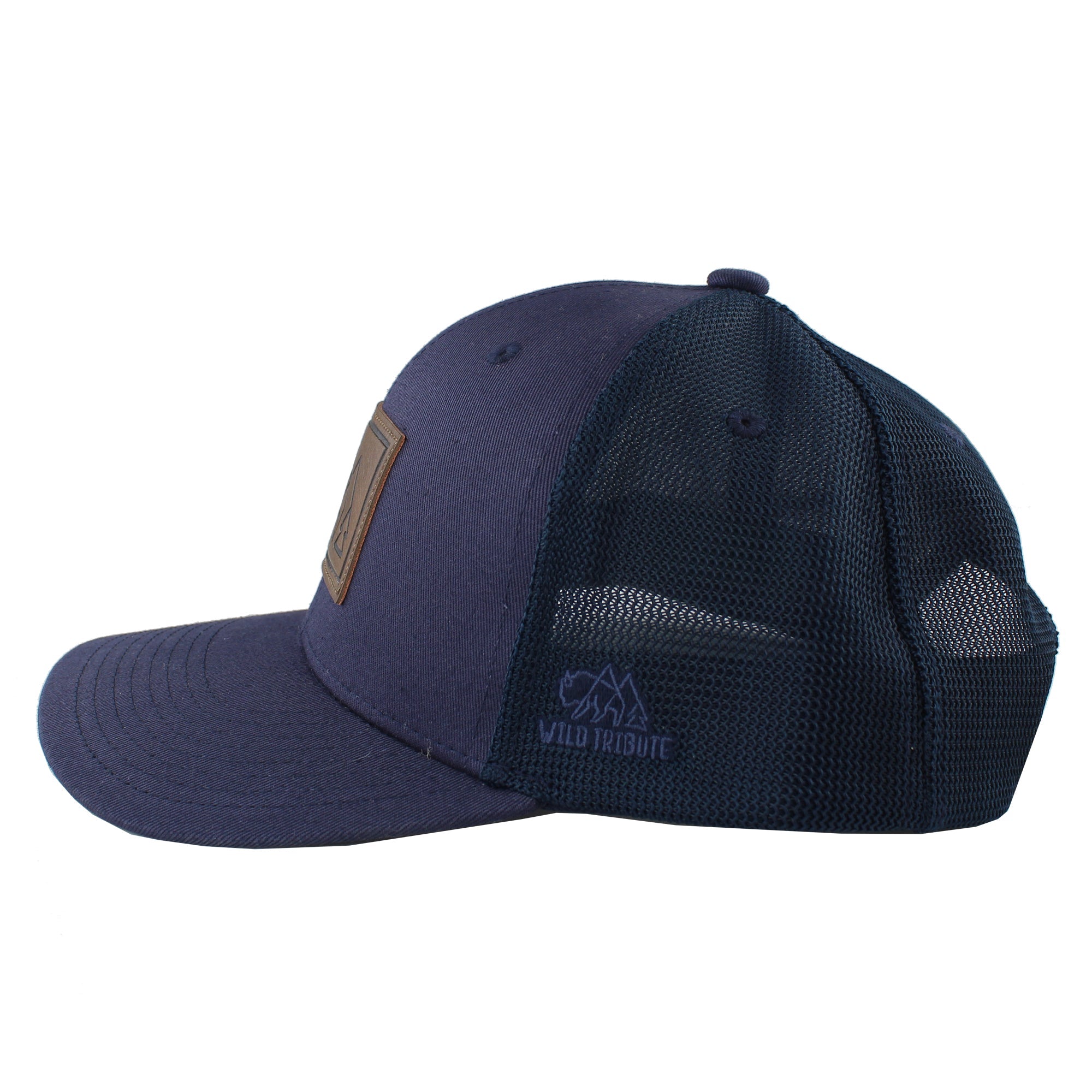 Wild Tribute Leather Patch Navy Hat